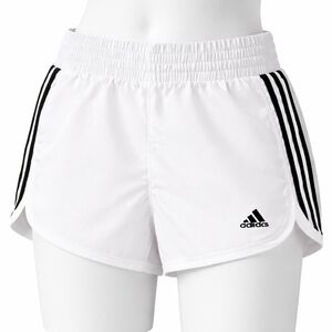 Adidas Women's White and Black Athletic Shorts